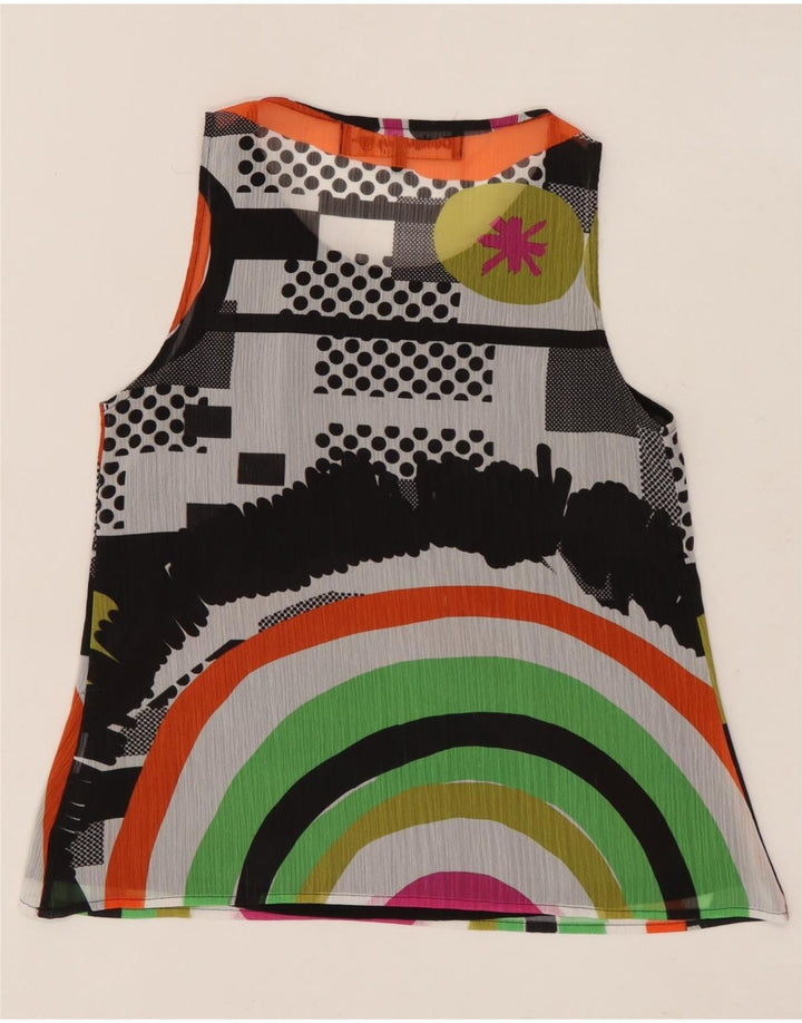 DESIGUAL Γυναικεία Γραφική Μπλούζα Τοπ UK 6 XS Πολύχρωμη Γεωμετρική