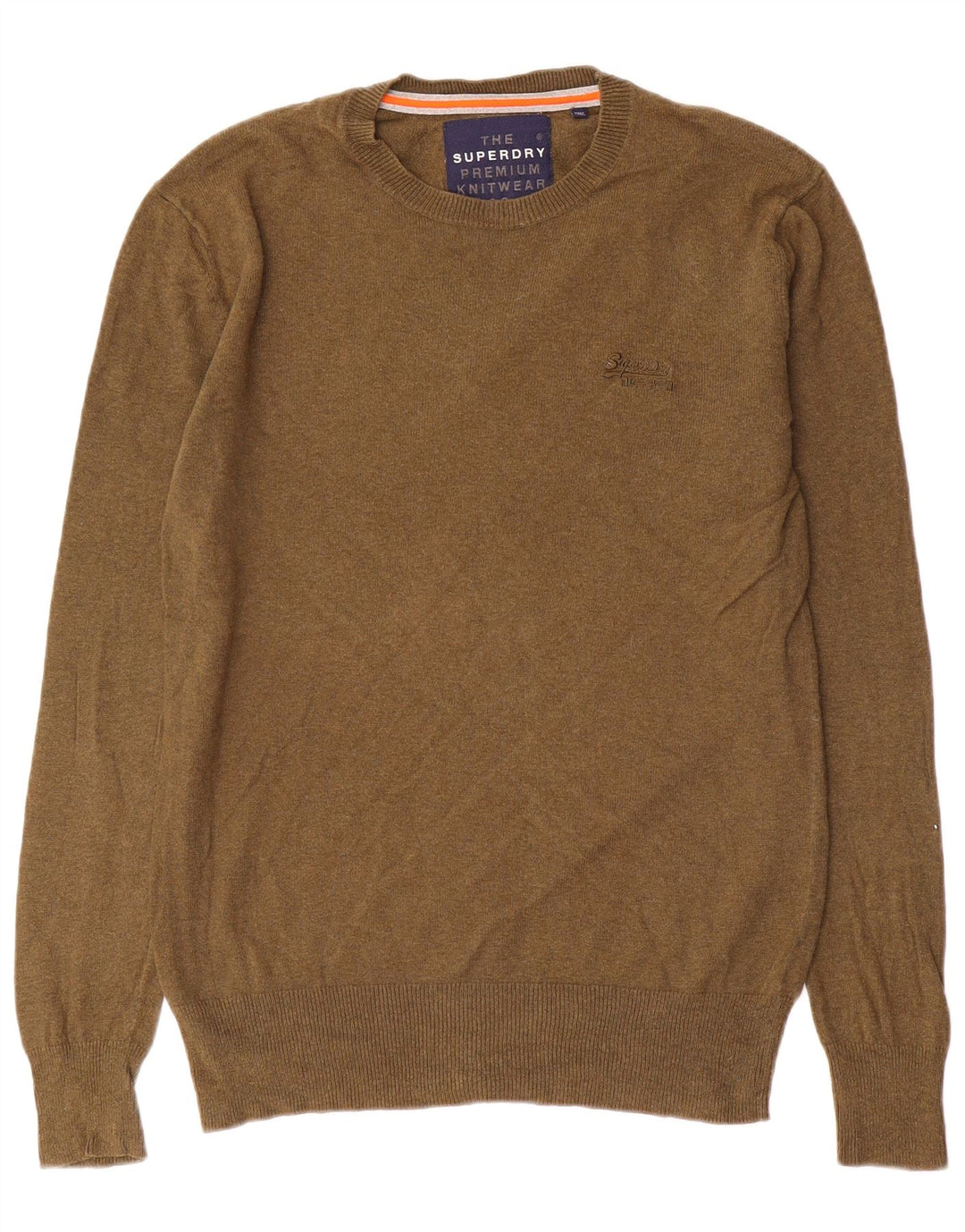 Ανδρικό πουλόβερ Superdry Crew Neck Jumper Μικρό Χακί Βαμβακερό