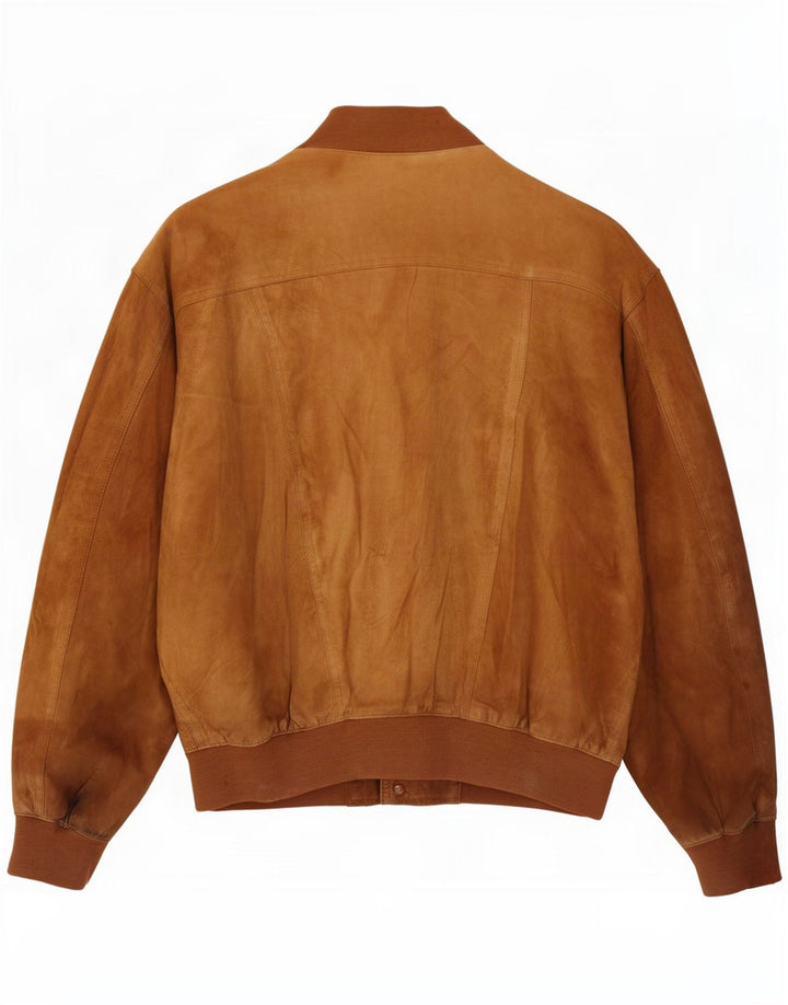 Vintage Ανδρικό Bomber Jacket IT 48 Medium Beige Leather