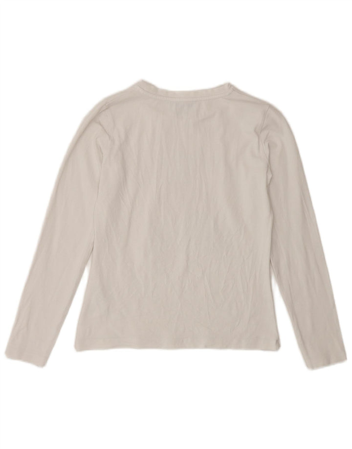 PATRIZIA PEPE Girls Graphic Top Μακρυμάνικο 7-8 ετών XL Λευκό βαμβακερό