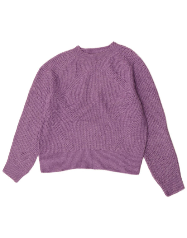 Marks & Spencer Γυναικείο Crop Boat Neck Jumper πουλόβερ UK 10 Small Purple