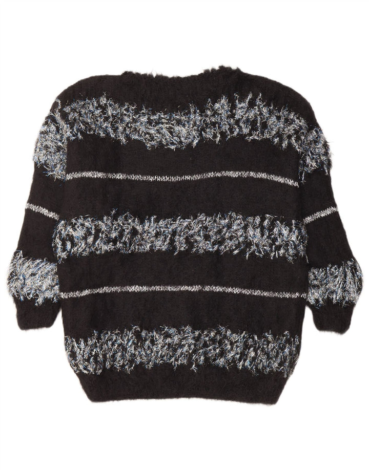 Γυναικείο πουλόβερ Vintage Boat Neck Jumper UK 18 XL Μαύρο ριγέ