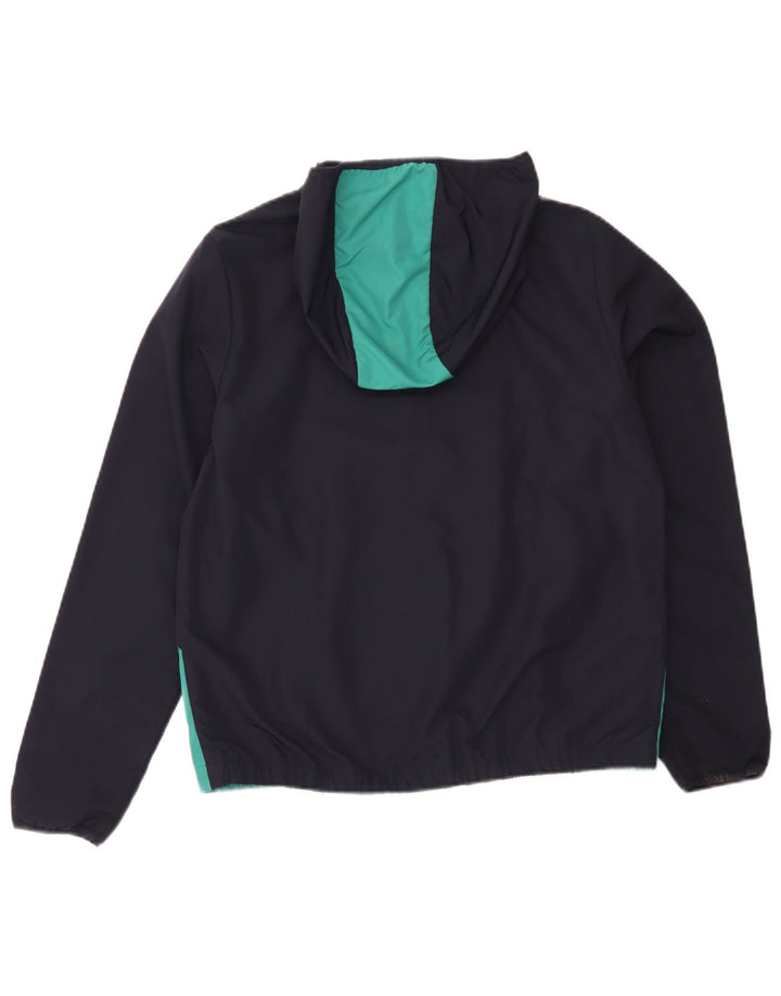 Lacoste Boys Hooded Rain Jacket 15-16 Years Navy Blue Colorblock Polyester