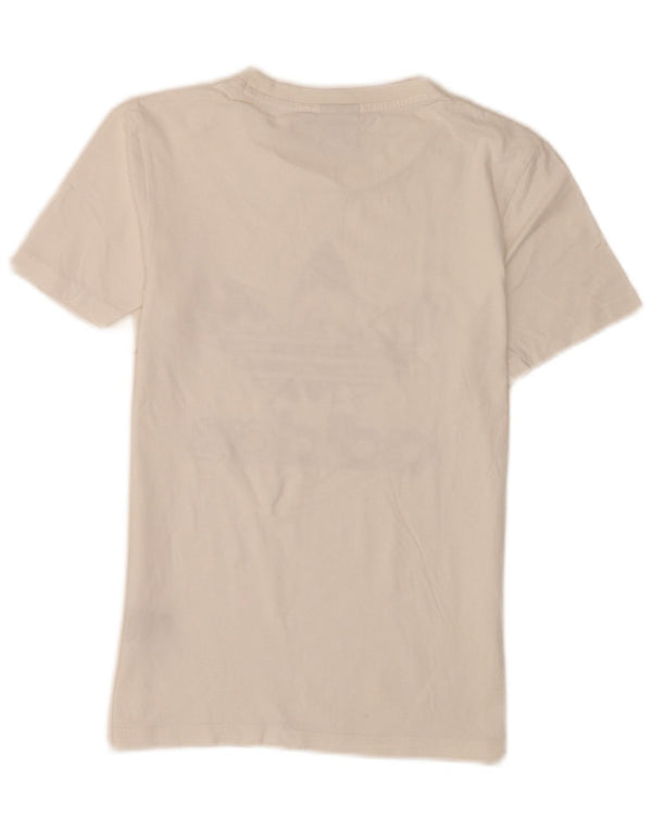 Γυναικείο γραφικό T-Shirt Adidas Top UK 6 XS Λευκό βαμβακερό