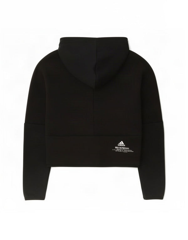 Adidas Boys Zip Hoodie πουλόβερ 11-12 ετών μαύρο βαμβακερό