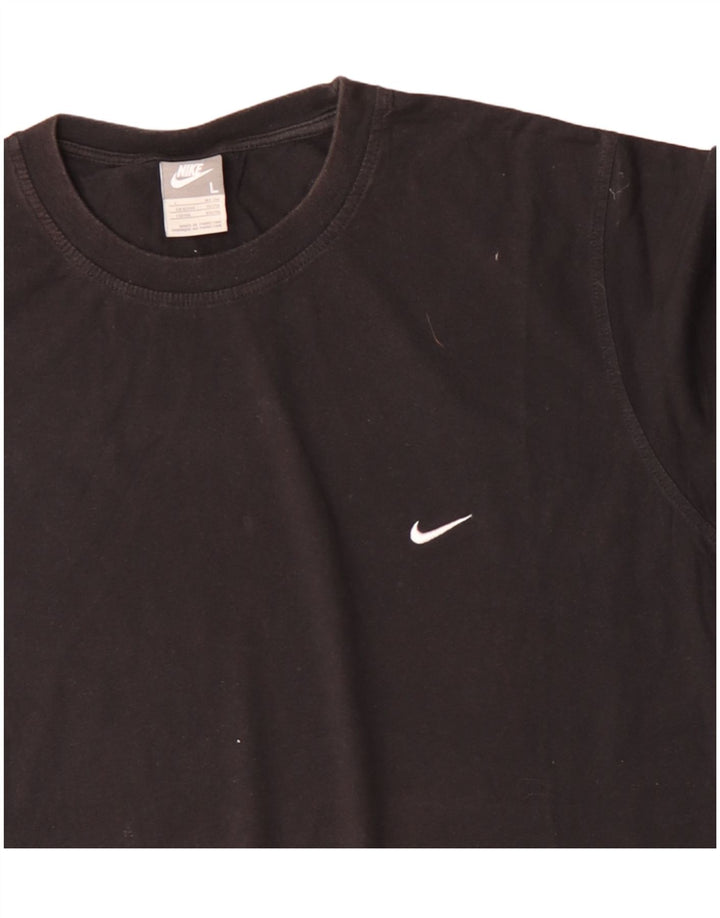Ανδρικό T-Shirt NIKE Top UK 42/44 μεγάλο μαύρο βαμβακερό