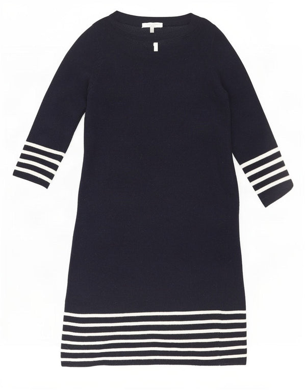 Laura Ashley Γυναικείο φόρεμα 3/4 με μανίκια UK 12 Medium Navy Blue ριγέ