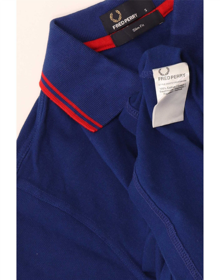 Fred Perry Ανδρικό πουκάμισο Polo Slim Fit Μικρό μπλε ναυτικό βαμβακερό