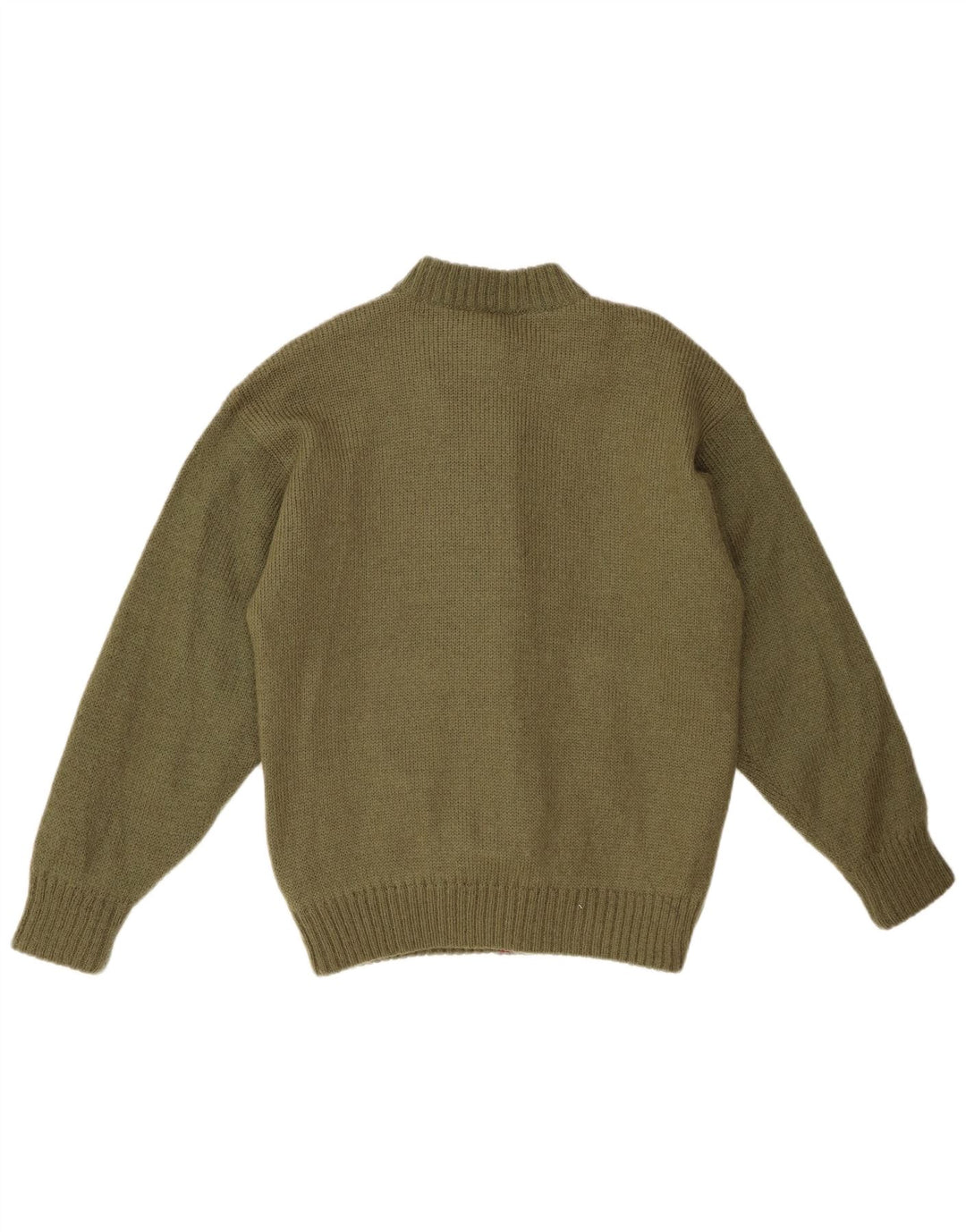 Γυναικείο πουλόβερ με ζακέτα VINTAGE UK 14 Medium Khaki Colourblock