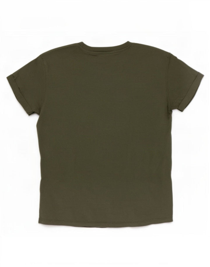 Roxy Γυναικείο γραφικό T-Shirt Top UK 14 Medium Khaki Βαμβάκι