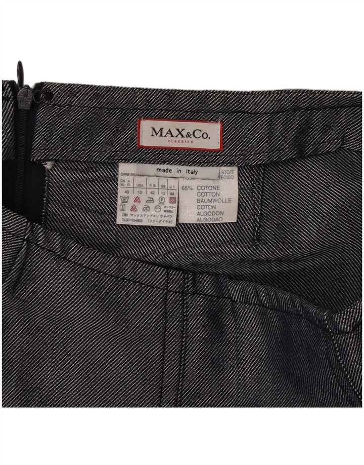 Max & Co. Γυναικεία πλισέ φούστα UK 12 Medium W30 Navy Blue Cotton