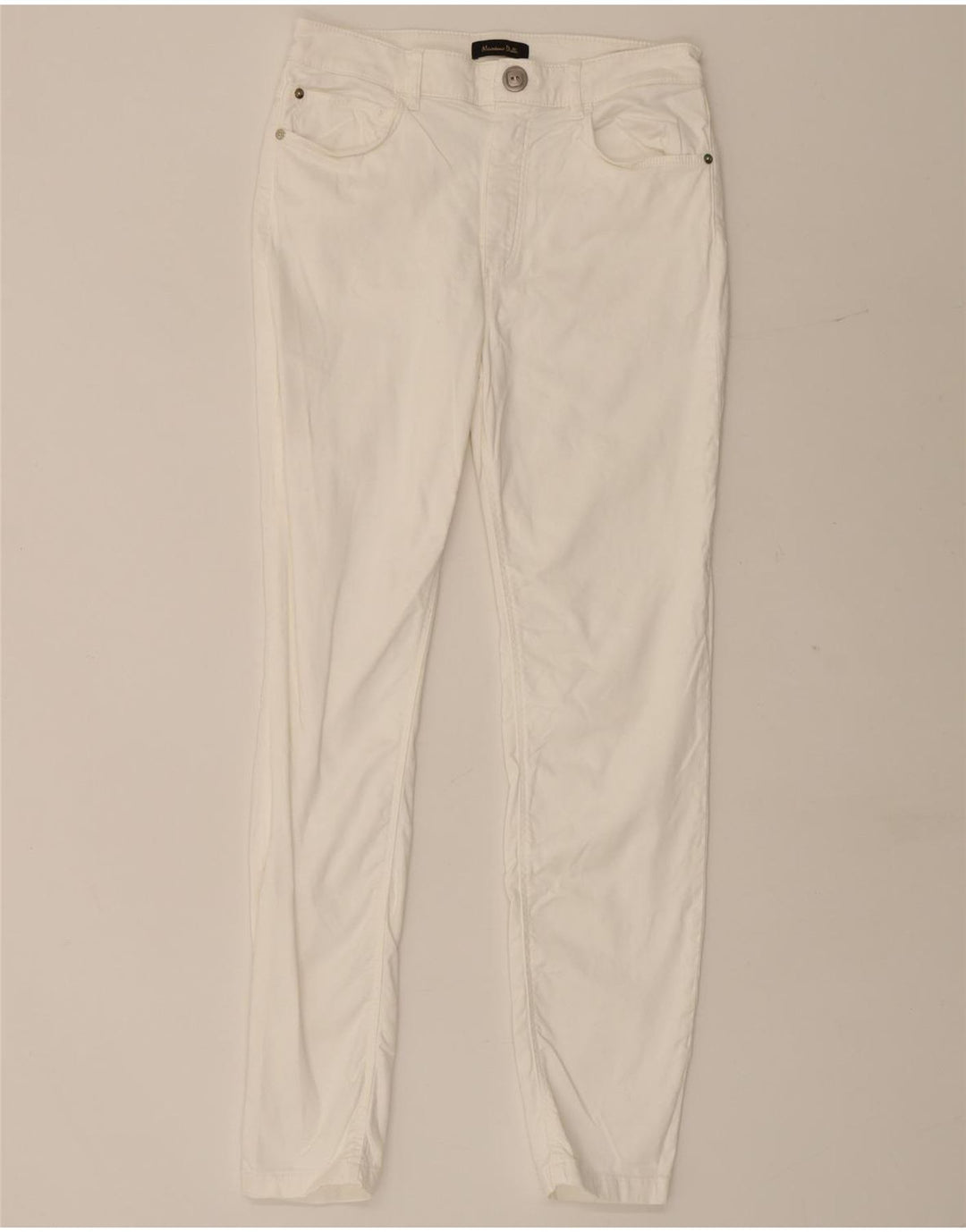 Massimo Dutti Γυναικείο Slim Casual Παντελόνι EU 40 Medium W28 L28 Λευκό