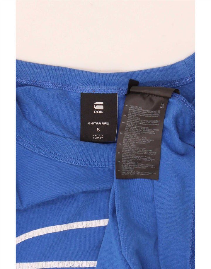G-Star Ανδρικό γραφικό T-Shirt Top Μικρό Μπλε Βαμβακερό