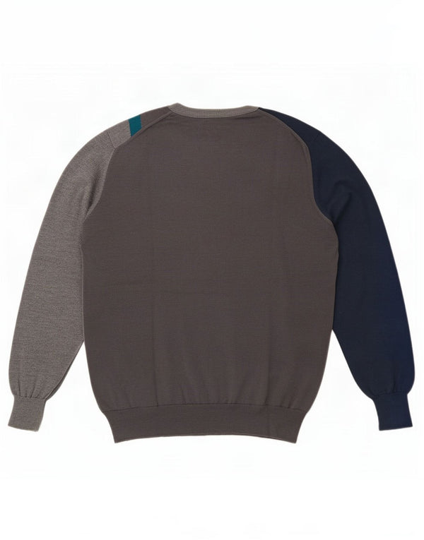 Vintage Ανδρικό πουλόβερ με λαιμόκοψη IT 52 Large Grey Colourblock