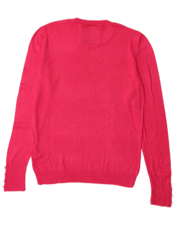 Superdry γυναικείο πουλόβερ με λαιμόκοψη UK 10 Small Pink Viscose