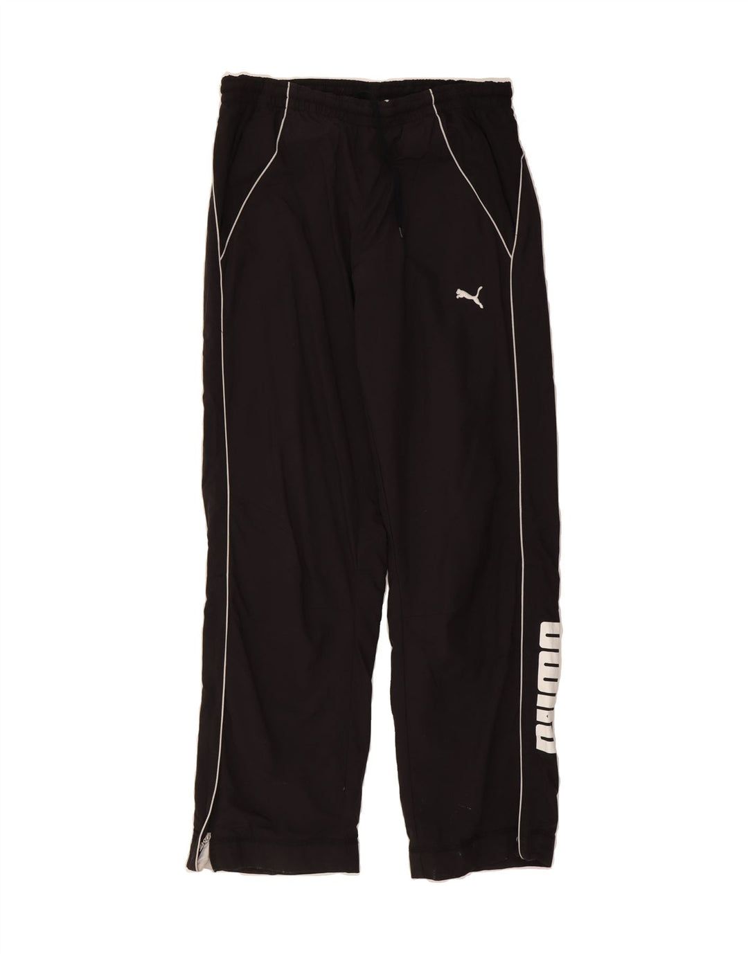 PUMA Mens Graphic Tracksuit Trousers Medium Black Polyester Vintage Puma and Second-Hand Puma from Messina Hembry 