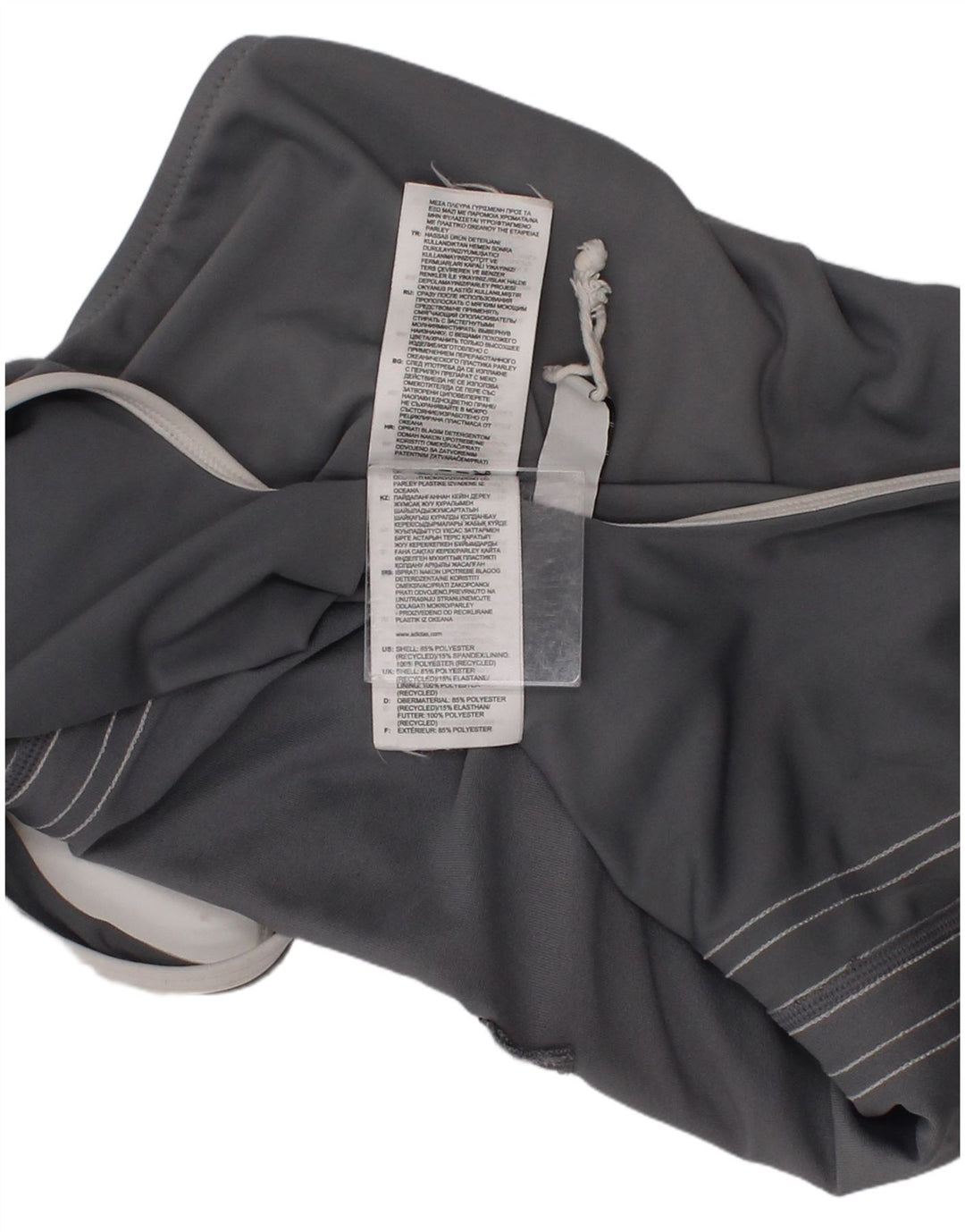 Γυναικεία μαγιό Adidas UK 12 μεσαίου γκρι πολυεστέρα Sports
