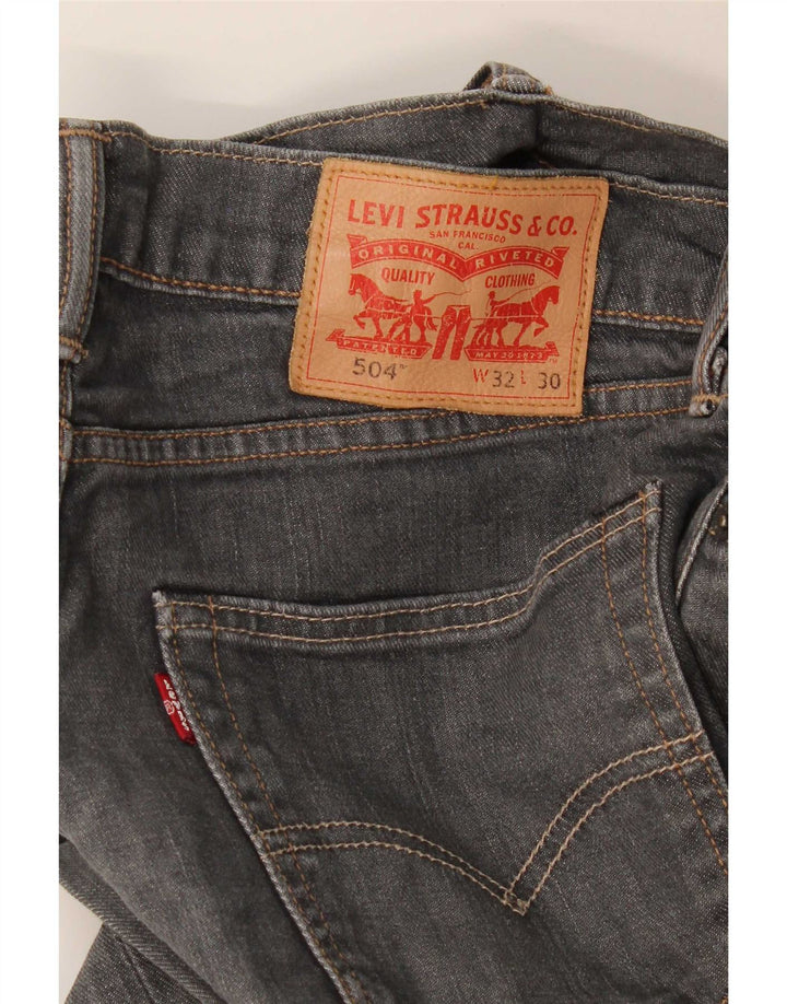 Levi's Mens 504 Straight Jeans W32 L30 Γκρι βαμβακερό