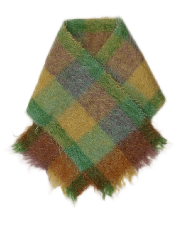 VINTAGE Baby Girls Geometrical Rectangle Scarf One Size L35 Green Classic