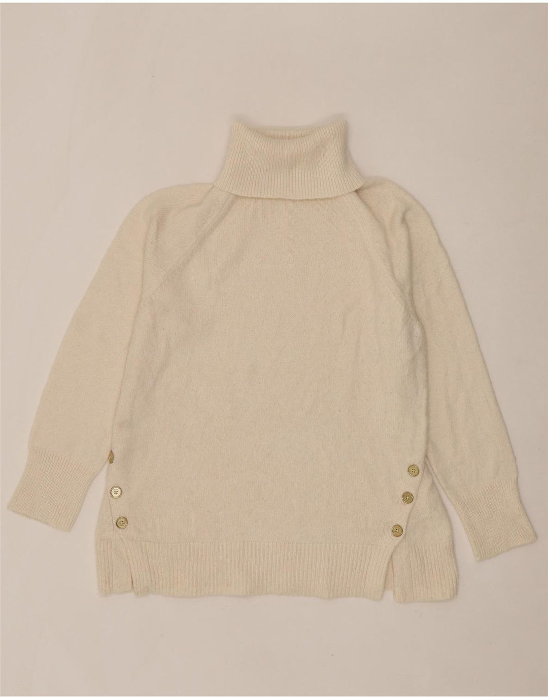 MICHAEL KORS Womens Roll Neck Jumper Sweater UK 12 Medium Off White Vintage Michael Kors and Second-Hand Michael Kors from Messina Hembry 