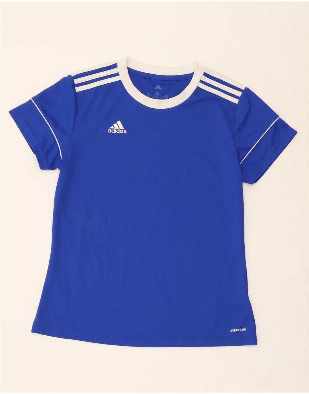 Γυναικείο T-Shirt Aeroready ADIDAS Top UK 12/14 Μεσαίο μπλε πολυεστέρας