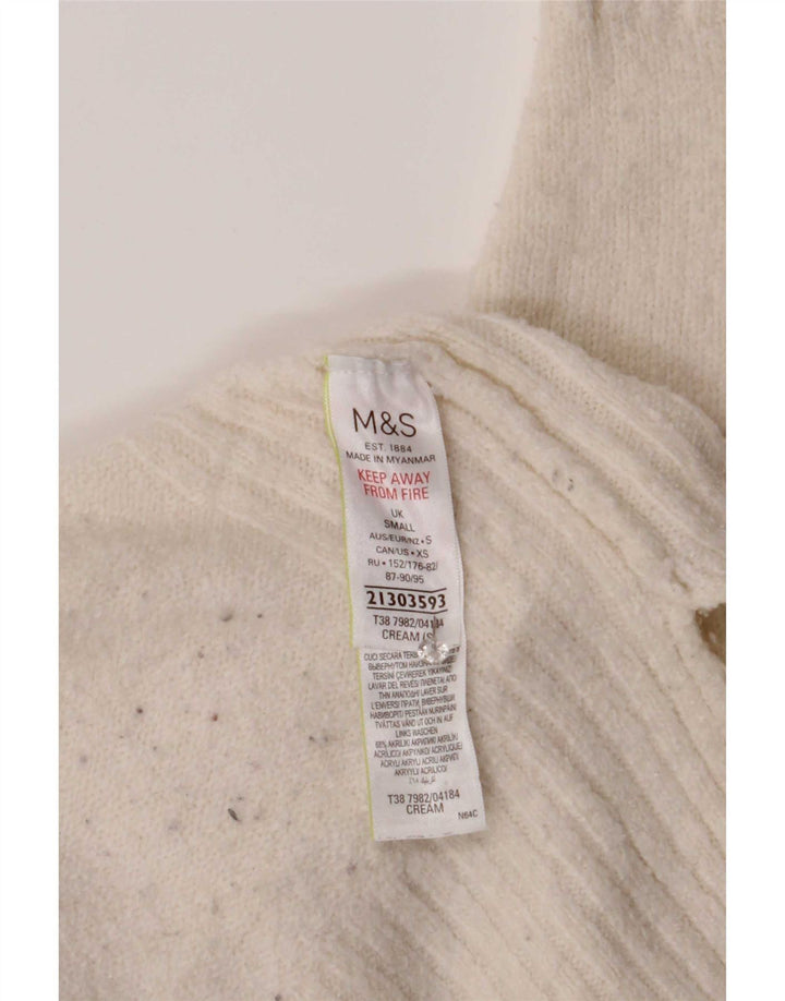 Marks & Spencer Γυναικείο πουλόβερ υπερμεγέθη ρολό πουλόβερ UK 10 Small White