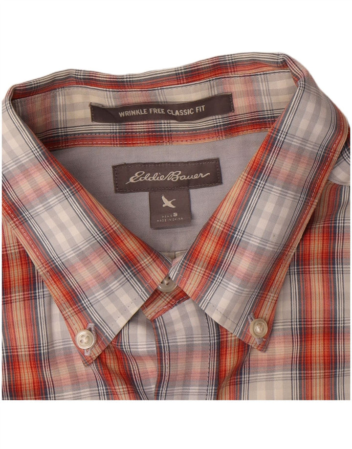Eddie Bauer Ανδρικό κοντομάνικο πουκάμισο Classic Fit Μικρό πορτοκαλί βαμβακερό