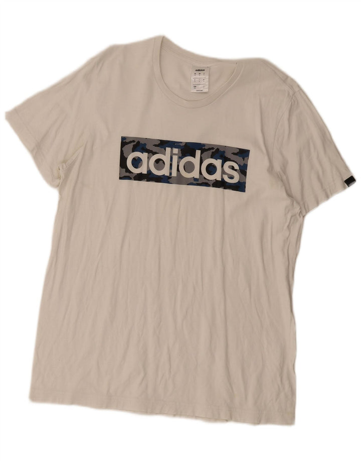 Ανδρικό γραφικό T-Shirt Adidas Top Medium White