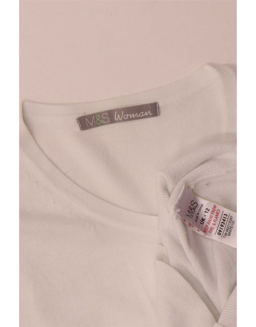 Γυναικεία ζακέτα Marks & Spencer UK 12 μεσαία λευκή βισκόζη