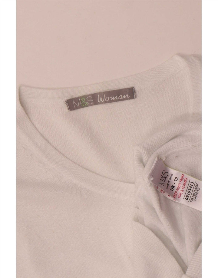 Γυναικεία ζακέτα Marks & Spencer UK 12 μεσαία λευκή βισκόζη