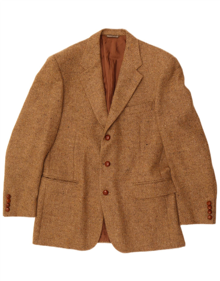 Norton & Wilson Ανδρικό τζάκετ Blazer 3 κουμπιών IT 50 μεγάλο καφέ μαλλί
