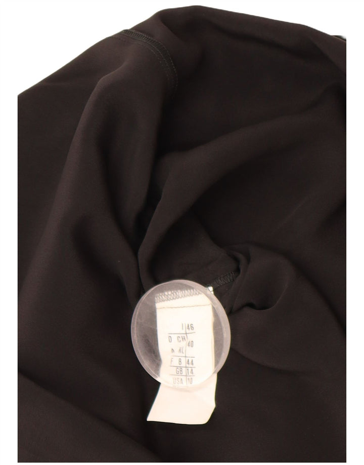 FERRE Γυναικείο πουκάμισο Μπλούζα UK 14 Medium Black Colourblock Acetate