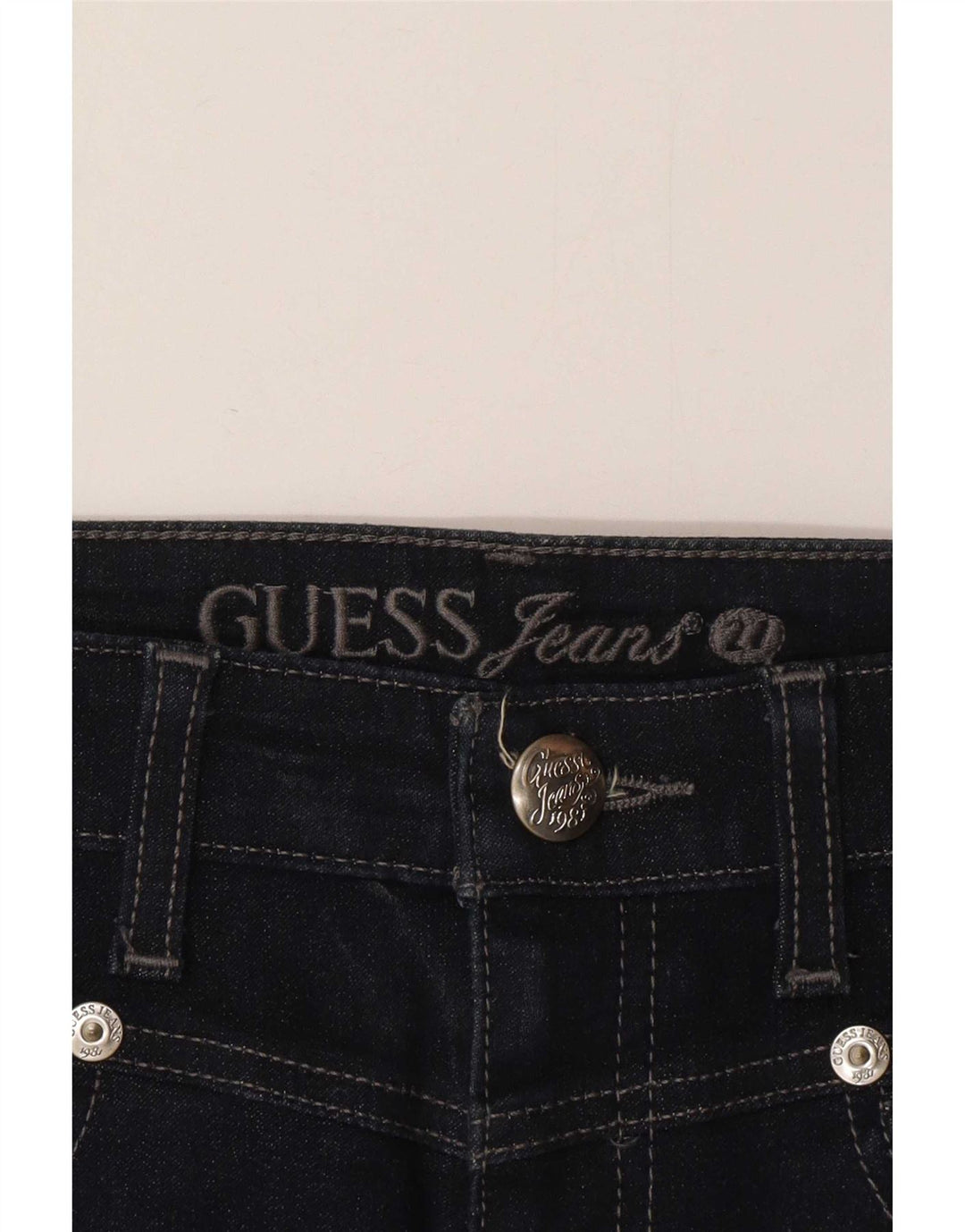 Γυναικεία τζιν φούστα Guess W28 Βαμβακερή μεσαία ναυτική μπλε