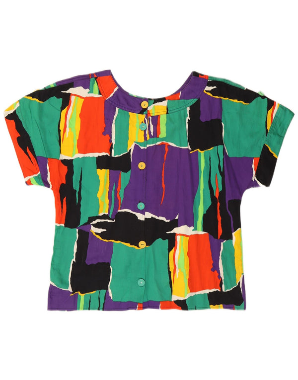 Vintage γυναικείο πουκάμισο μπλούζα UK 16 Large πολύχρωμο Colourblock