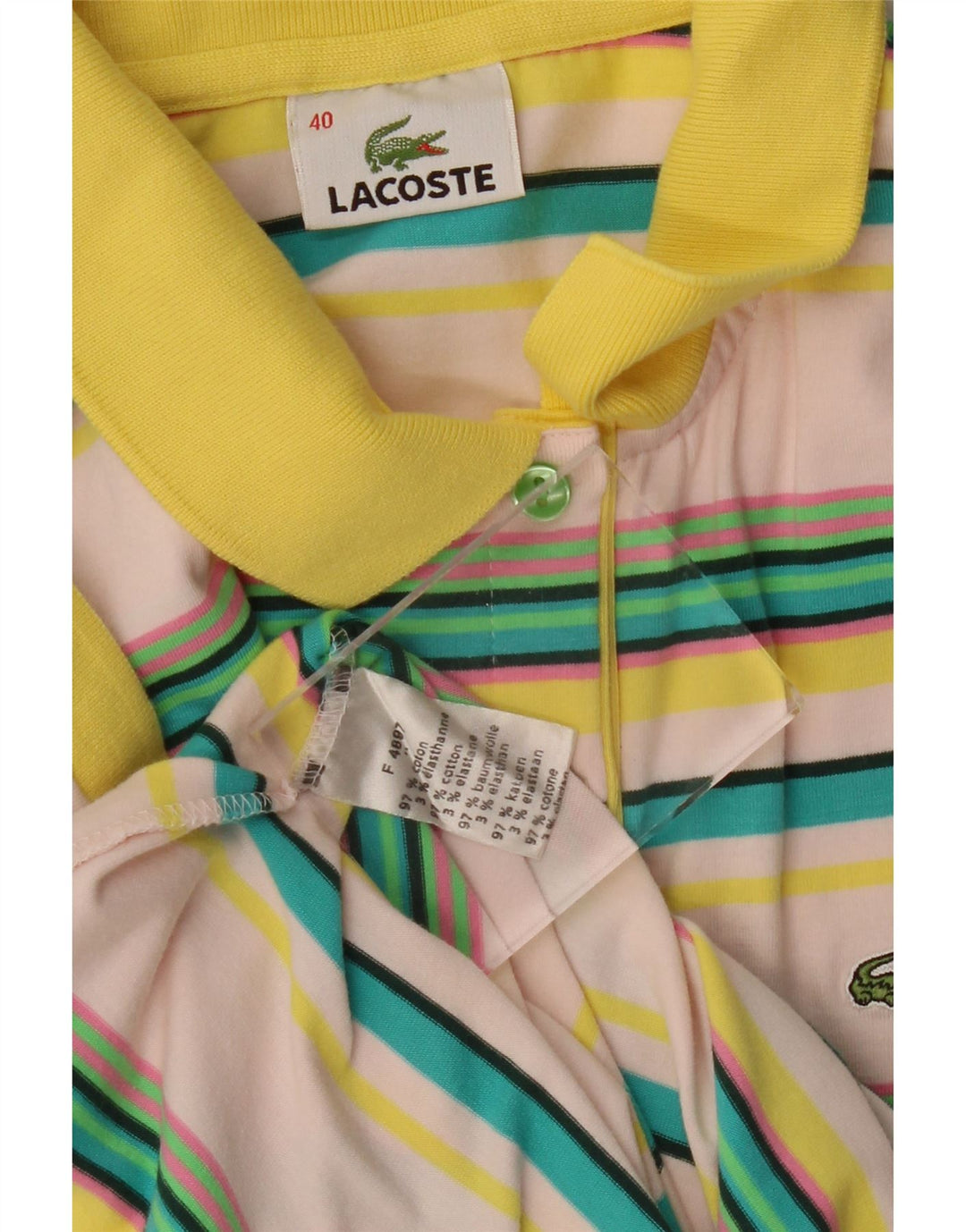 Γυναικείο μπλουζάκι πόλο LACOSTE Μέγεθος 40 Βαμβακερό πολύχρωμο μεσαίο πολύχρωμο