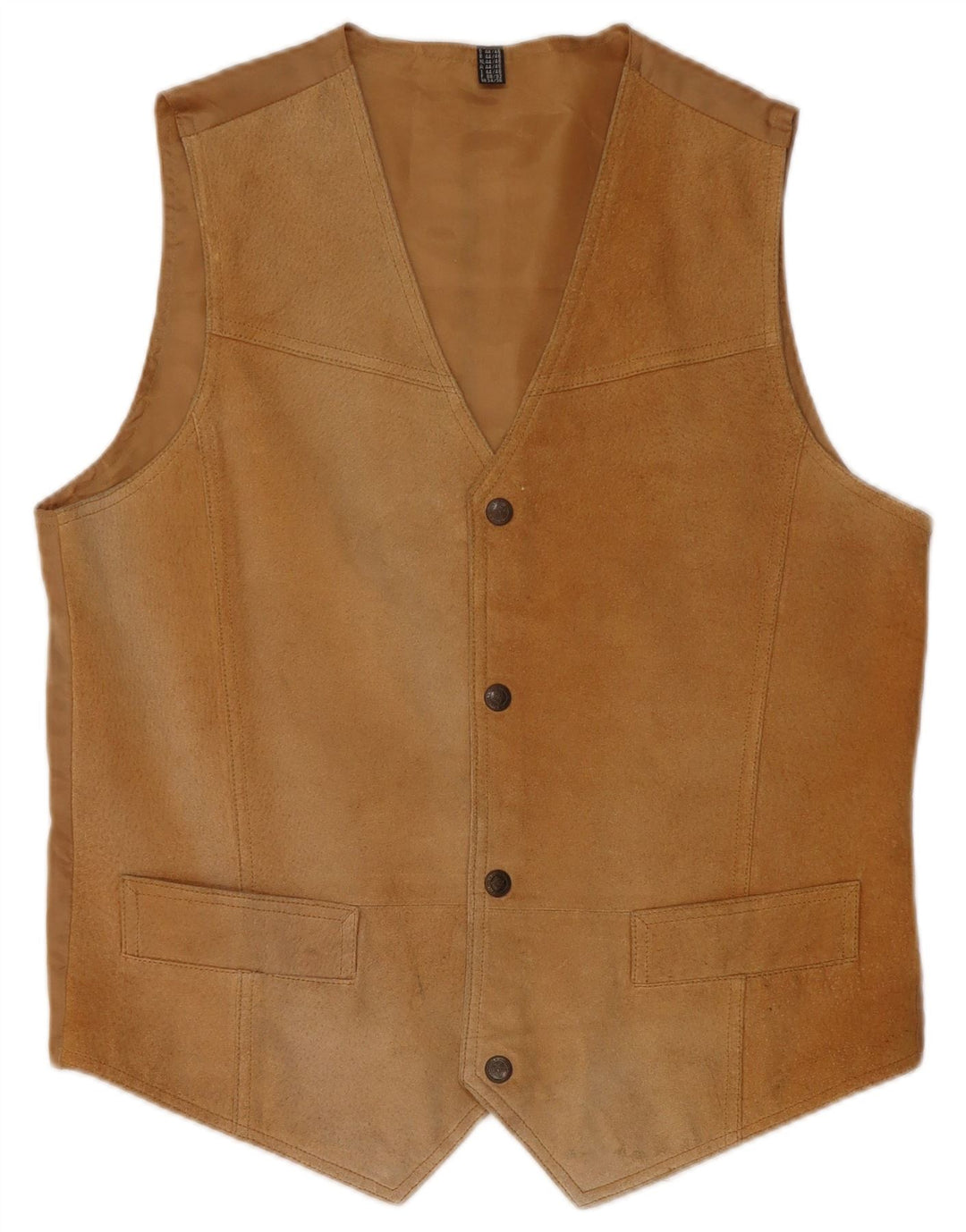 Ανδρικό σουέτ γιλέκο VINTAGE IT 44 XS Καφέ Δερμάτινο