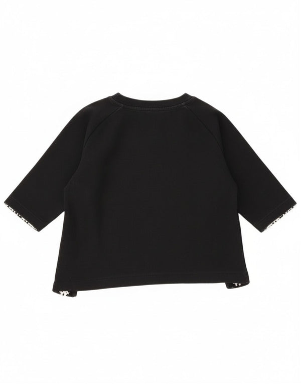 Kappa Womens Crop Graphic Top 3/4 Sleeve UK 14 Medium Black