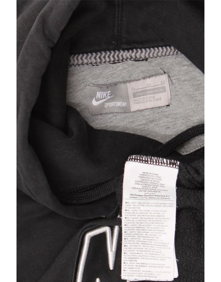 Γυναικείο γραφικό υπερμεγέθη κουκούλα NIKE UK 18 XL Μαύρο βαμβακερό