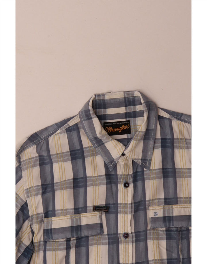 Ανδρικό πουκάμισο WRANGLER Large Blue Check Cotton