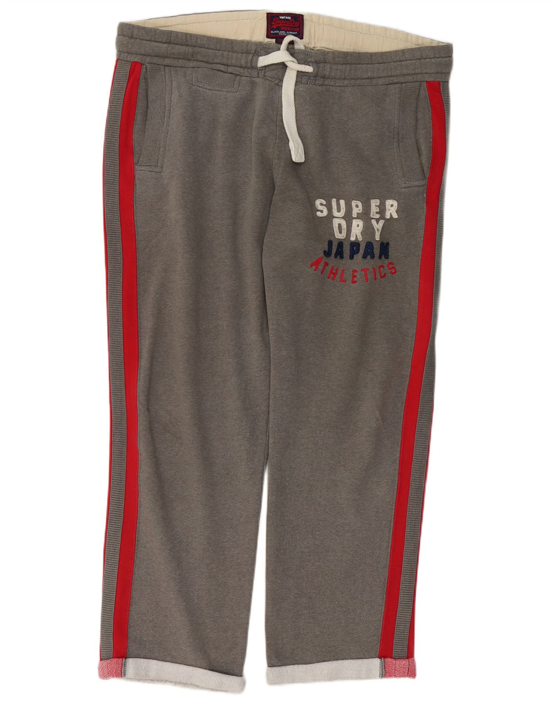 SUPERDRY Mens Graphic Tracksuit Trousers XL Grey Colourblock