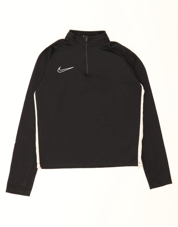 Μπλουζάκι Nike Boys Dri Fit με φερμουάρ με λαιμόκοψη 10-11 ετών Μεσαίο μαύρο