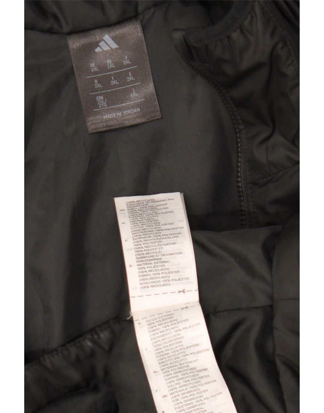Ανδρικό τζάκετ με κουκούλα Adidas UK 44 2XL Μαύρο πολυεστέρα