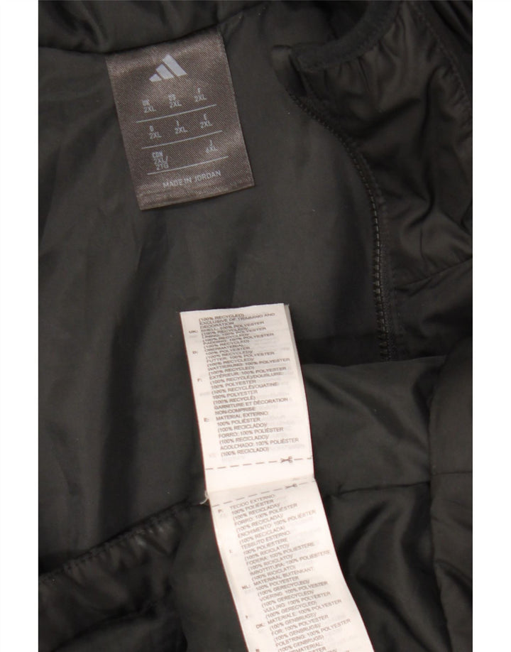 Ανδρικό τζάκετ με κουκούλα Adidas UK 44 2XL Μαύρο πολυεστέρα