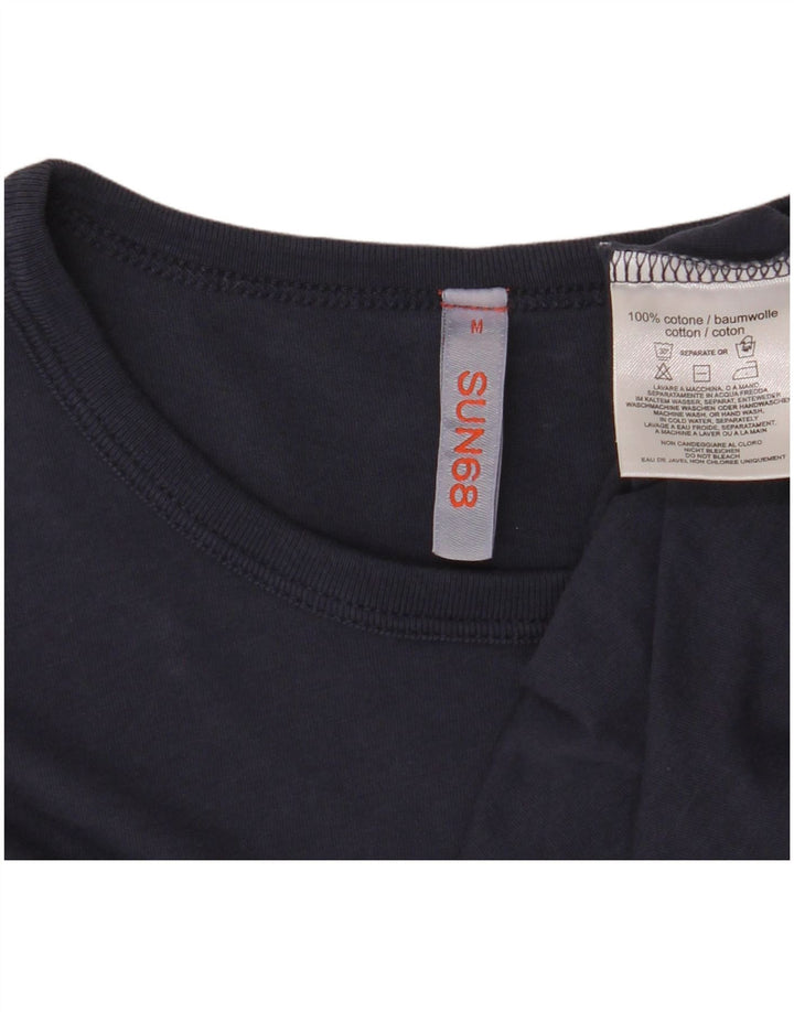 SUN68 Ανδρικό T-Shirt Τοπ μεσαίο μπλε ναυτικό βαμβακερό