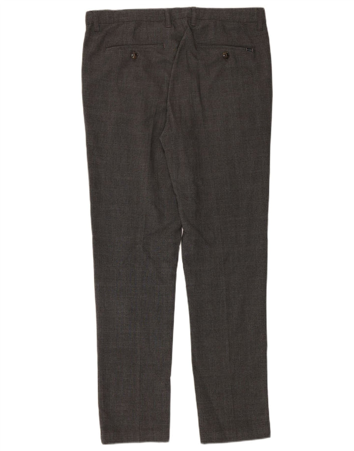 TED BAKER Ανδρικό Slim Suit Παντελόνι W34 L32 Grey Check Polyester