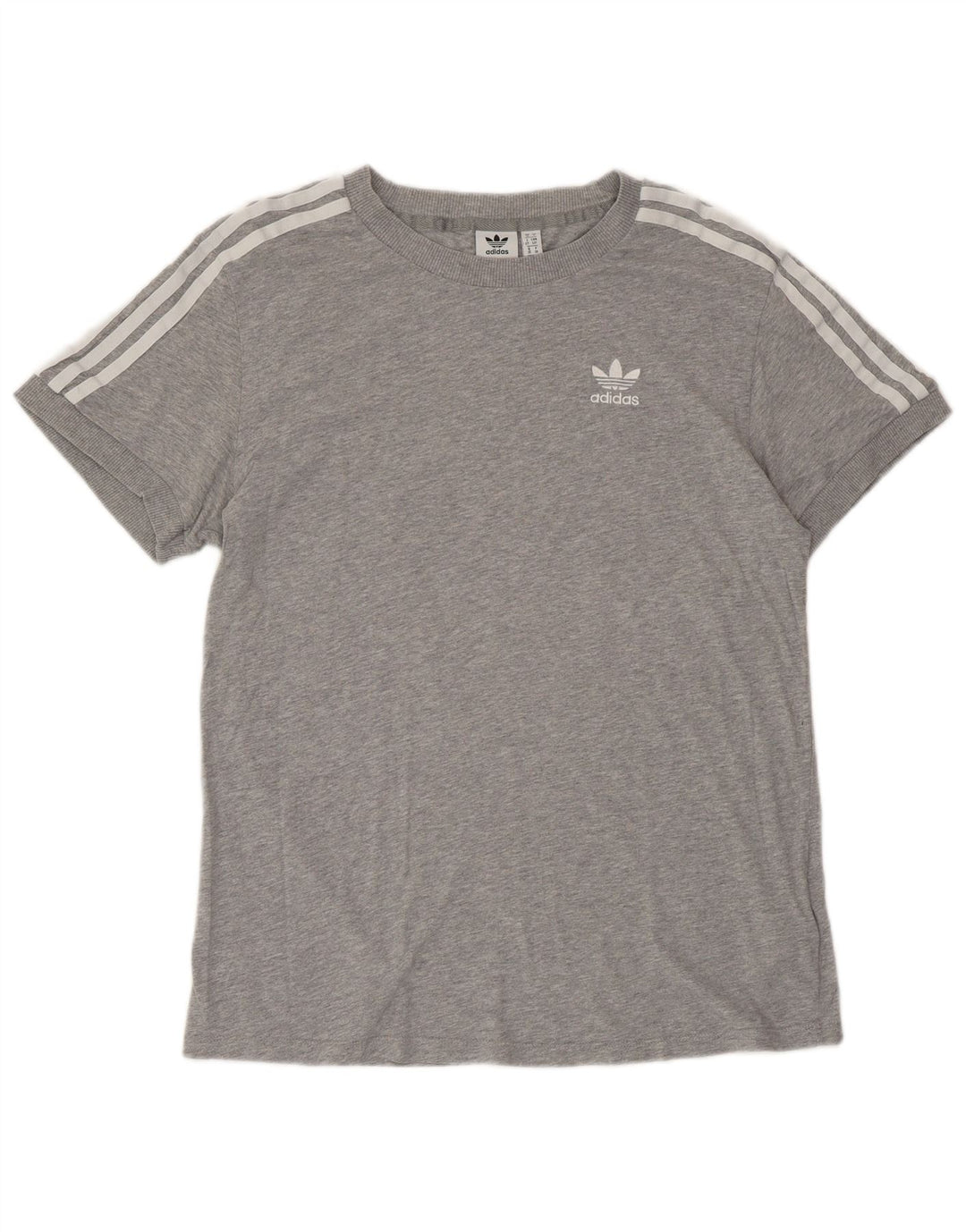 Γυναικείο μπλουζάκι υπερμεγέθη ADIDAS Top UK 10 μικρό γκρι βαμβακερό