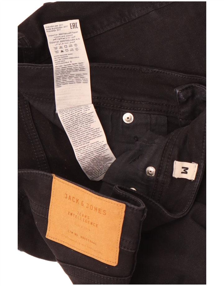 Ανδρικό τζιν σορτς Jack & Jones με κανονική εφαρμογή, μεσαίο W32 μαύρο βαμβακερό