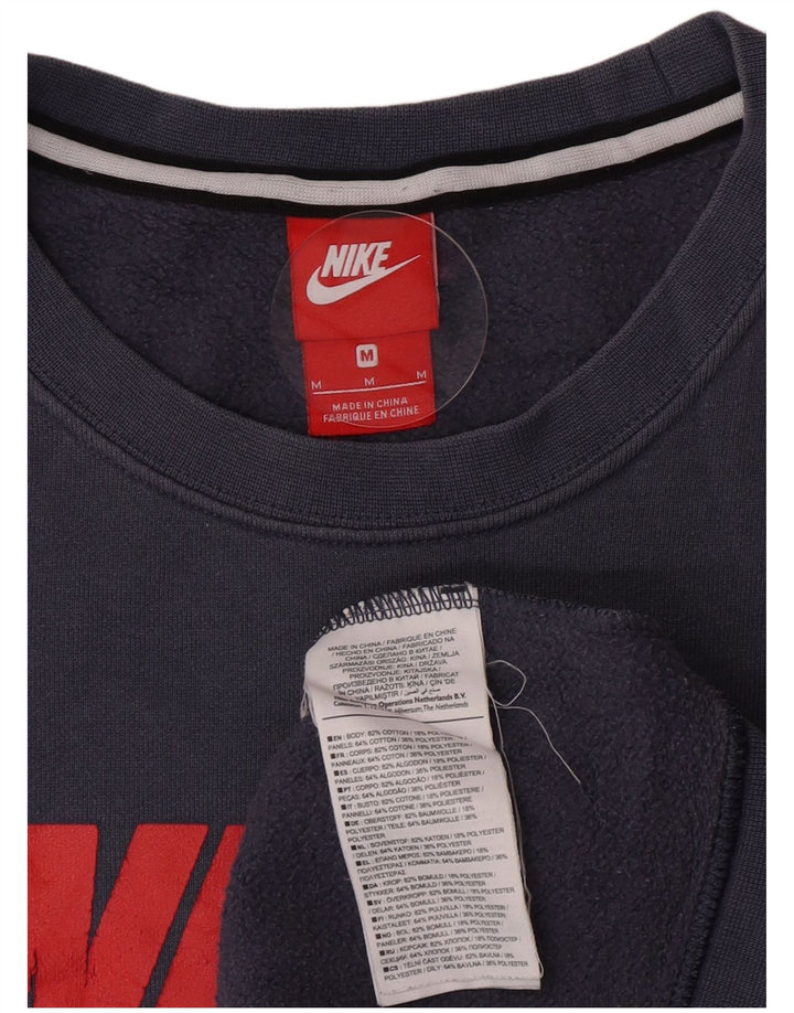Ανδρικό γραφικό φούτερ Nike, μεσαίο μπλε, βαμβακερό
