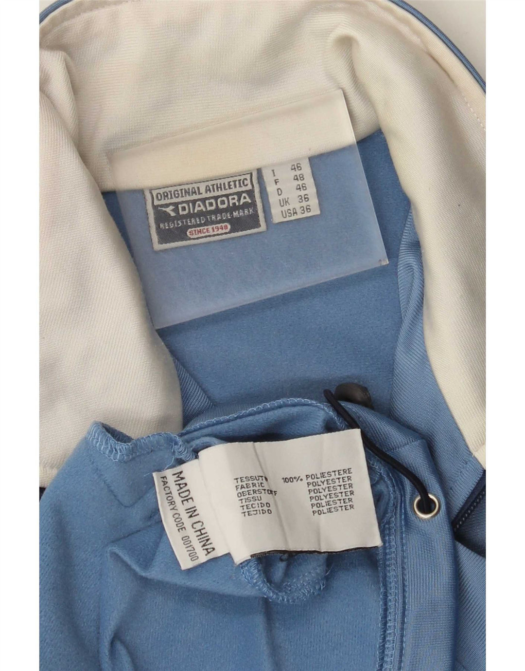 Ανδρική φόρμα Diadora Top Jacket UK 36 Small Blue Colorblock Polyester