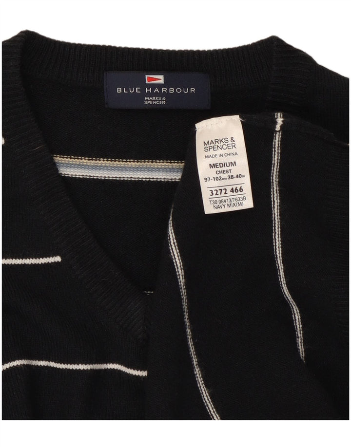 Ανδρικό πουλόβερ Marks & Spencer Μπλε Harbor με V-Neck Jumper Medium Navy Blue